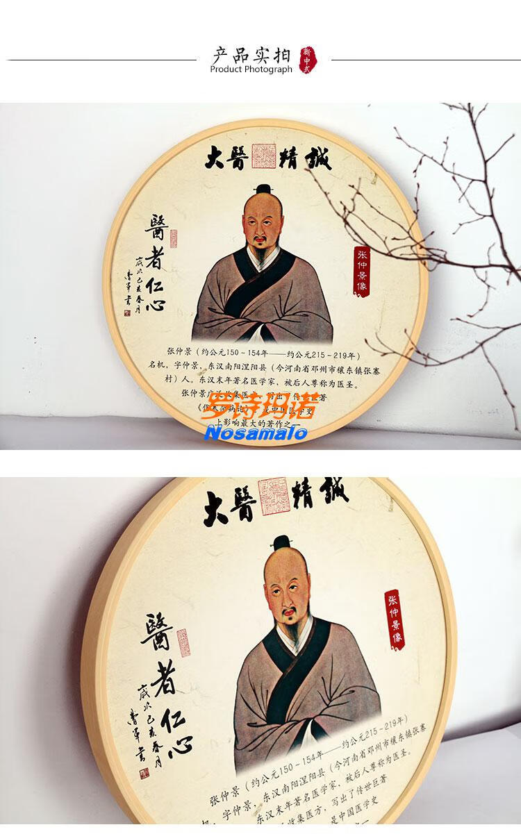 羅詩瑪諾禮品孫思邈張仲景華佗扁鵲李時珍畫像掛畫中醫館裝飾畫古代