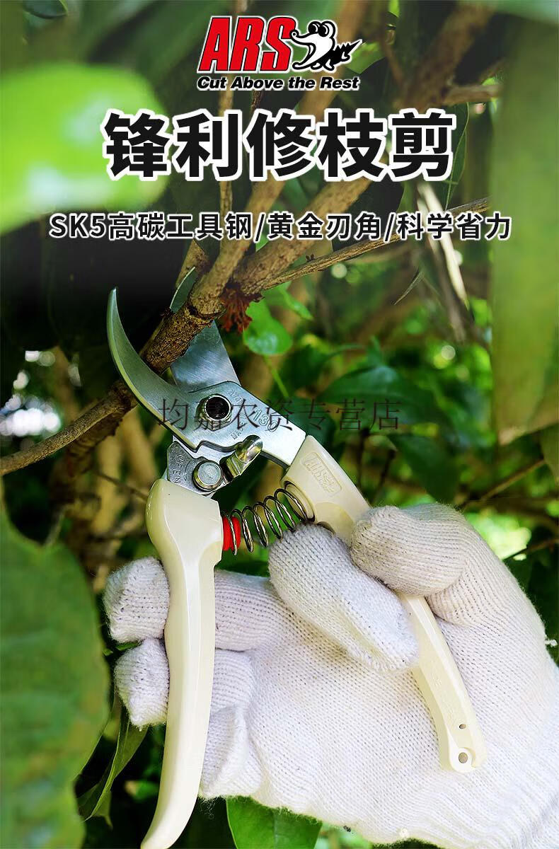 均嘉农资 日本爱丽斯修枝剪ars修剪粗树枝剪刀花剪园艺剪修花爱丽斯