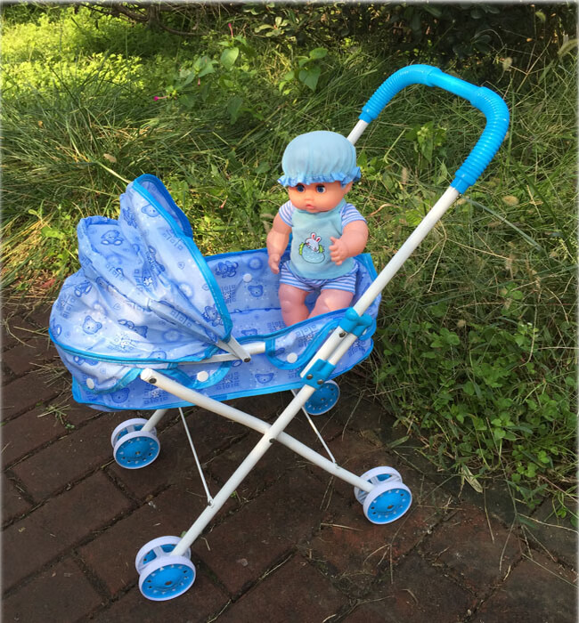 娃娃儿童玩具推车婴儿小推车宝宝手推车学步男女孩过家家咖啡色小轮半