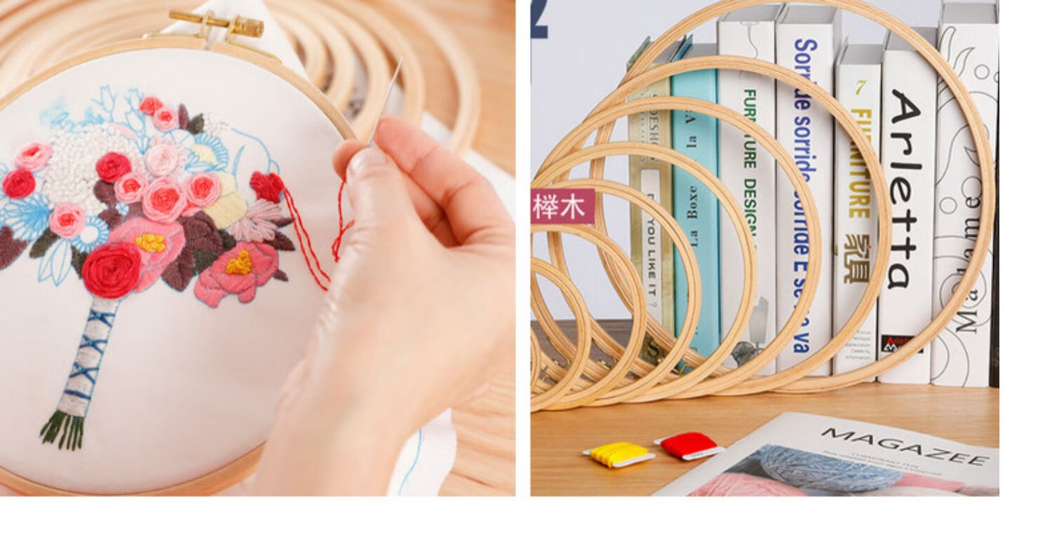 绣花绷圈手工刺绣工具撑子绣绷绣花绷子圆形实木绣棚绣圈儿童秀崩绣架