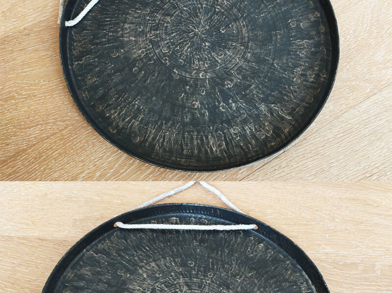 青铜平面锣28公分30cm黑锣马锣平底锣碗锣老式锣道教锣青铜35公分平面