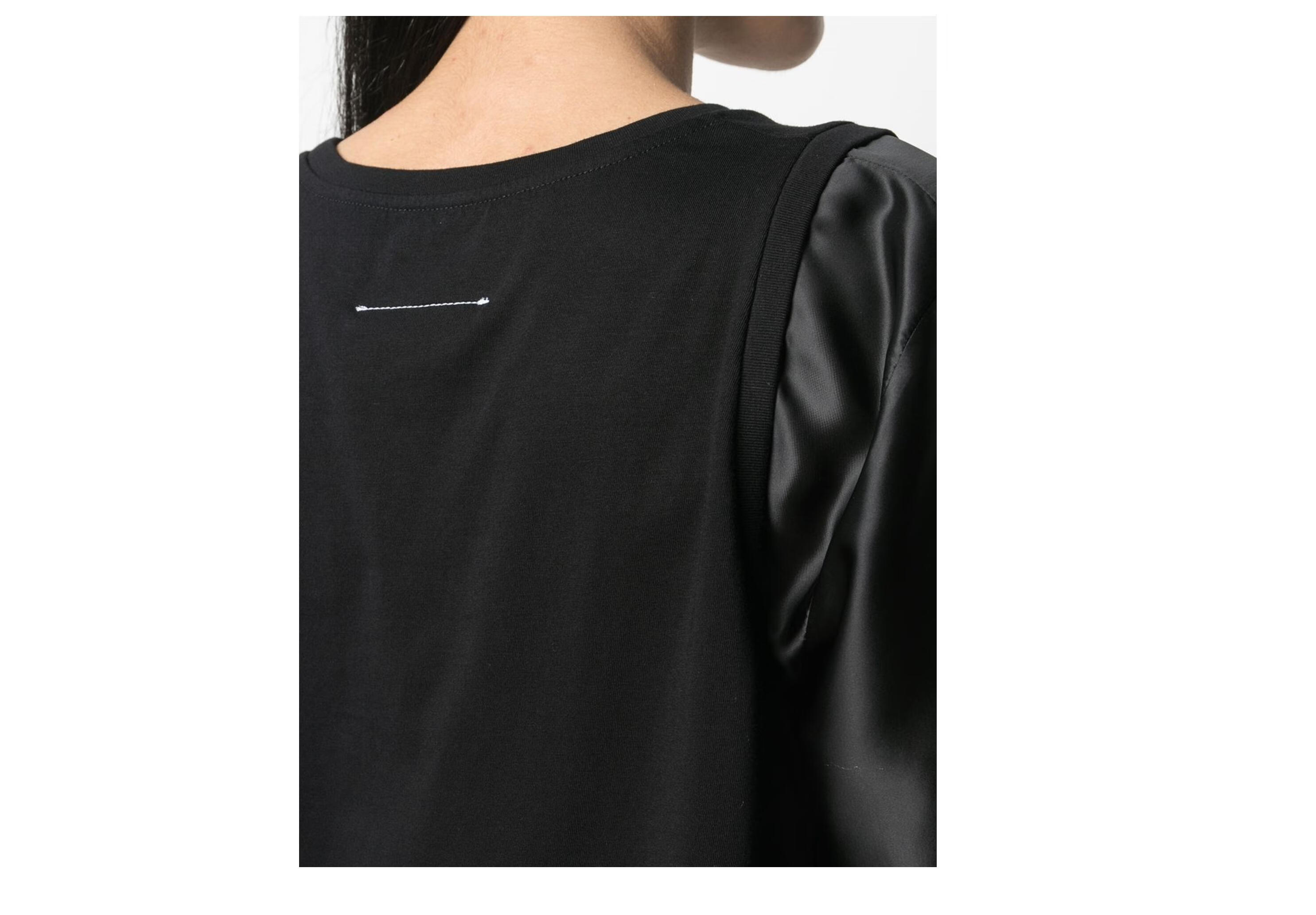 mm6 maison margiela 21春夏女士拼接短袖t恤 黑色 l【图片 价格 品牌