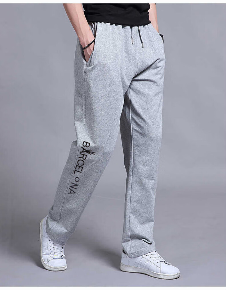 大码装青年休闲裤学生加绒直筒运动裤男人保暖裤男士韩版宽松长裤