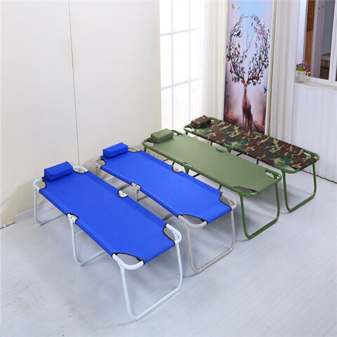 行军床午睡床加班床医院陪护床简易单人折叠床 1.80米长,军绿腿军绿布