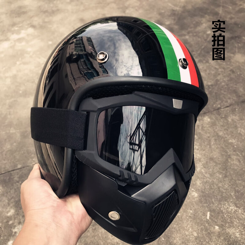 大黄蜂头盔摩托头盔复古太子哈雷摩托车头盔半盔四季机车踏板车3/4盔