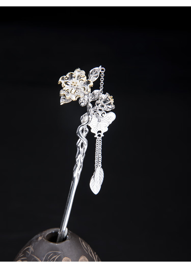 十二花神簪子女简约现代流苏超仙汉服步摇银发簪925银发饰七夕礼物