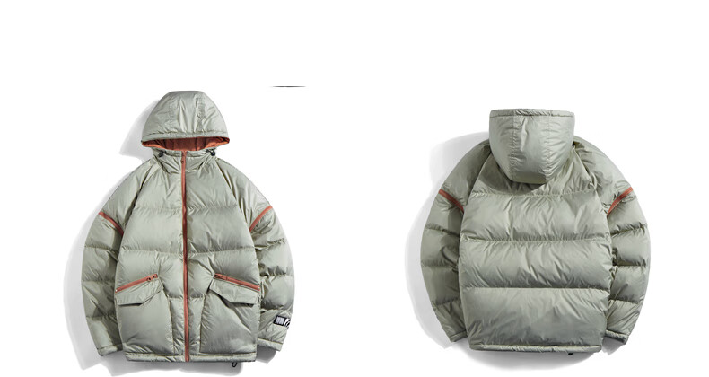 ecko犀牛羽绒男90白鹅绒冬季新款潮牌宽松休闲撞色可拆卸袖情侣外套灰