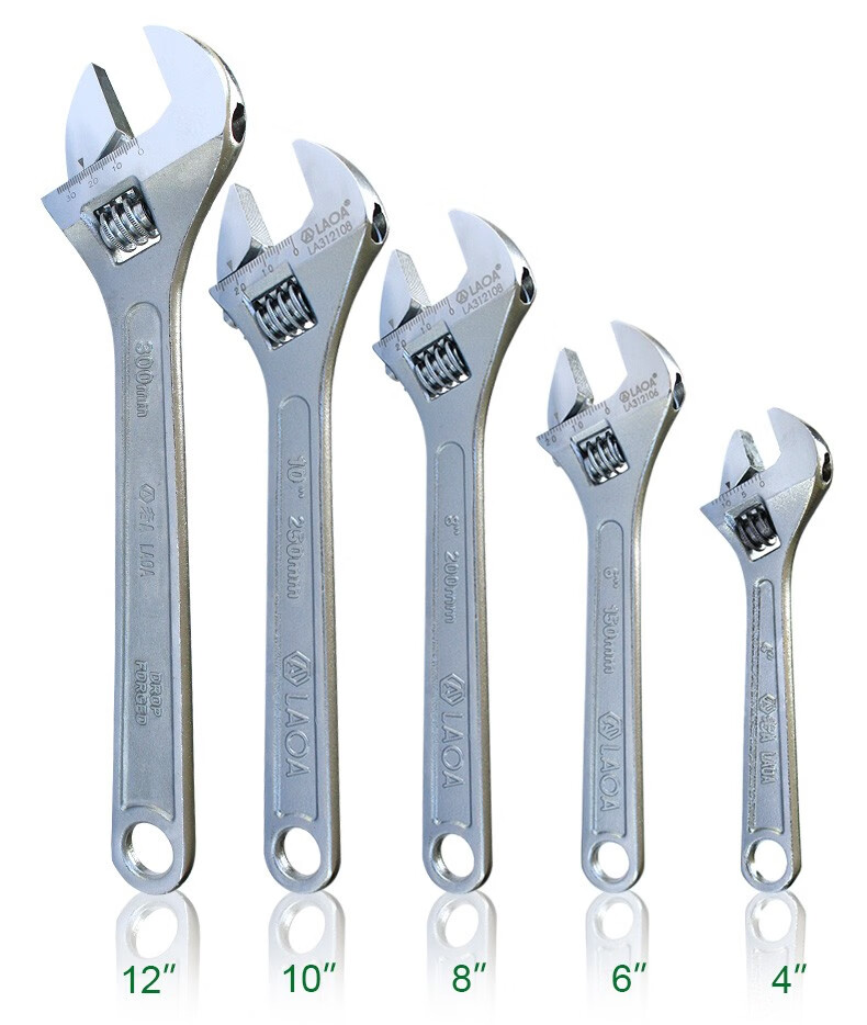 活动扳手 活口扳手 开口板手 多功能扳手 活扳手 通用产品 光柄4英寸