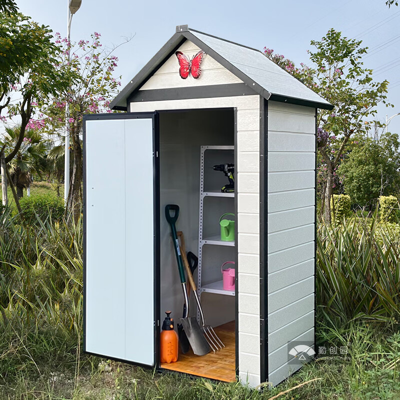 户外花园工具房庭院屋简易房屋杂物间庭院收纳房子储物房铁皮房子f3款