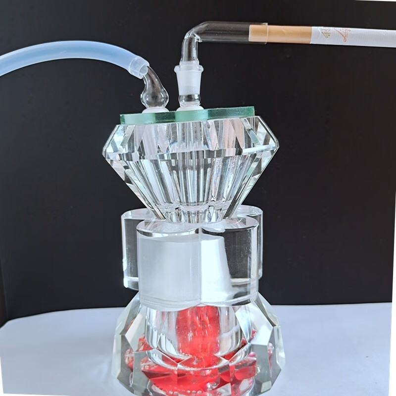 宝点大水晶水烟壶双重过滤水烟壶静音水烟壶全套水烟斗配加软管全套