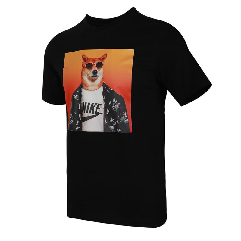 nike耐克短袖男装2020夏季新款柴犬印花潮流狗头t恤运动宽松舒适透气