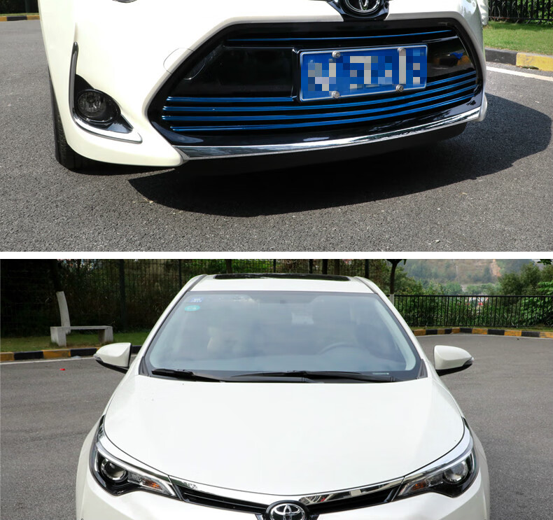 适用雷凌中网装饰条 雷凌中网改装进气格栅亮条双擎前脸亮片 14-16款