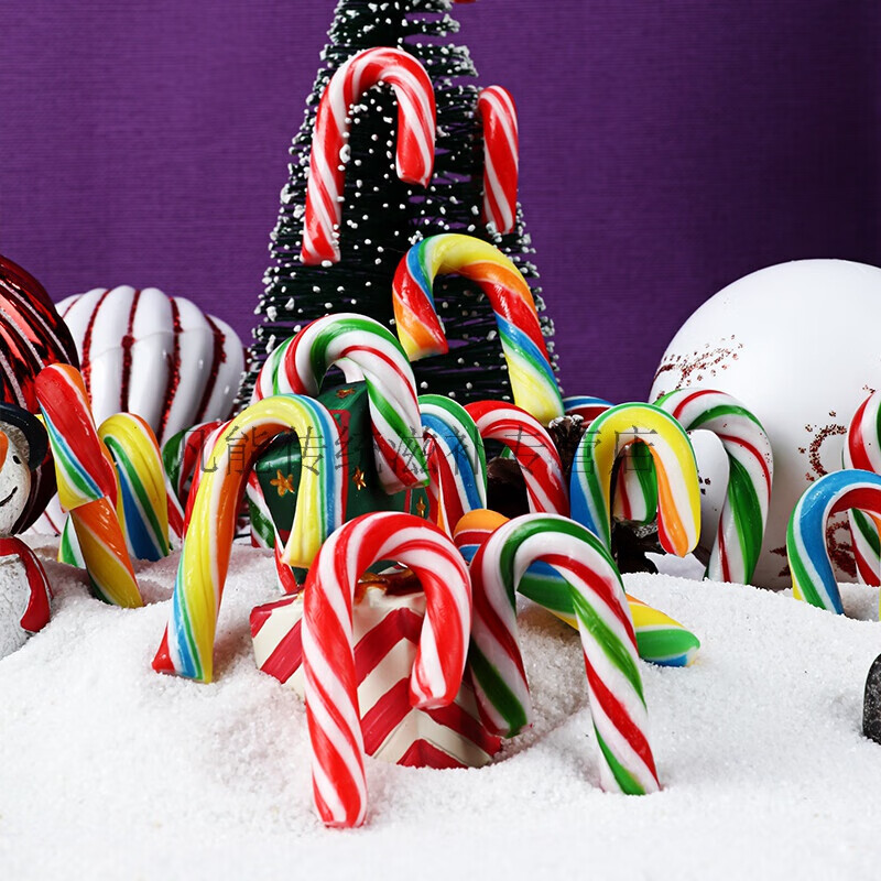 圣诞节糖果创意拐杖糖散装糖果儿童伞把糖礼物分享圣诞装饰品1000克