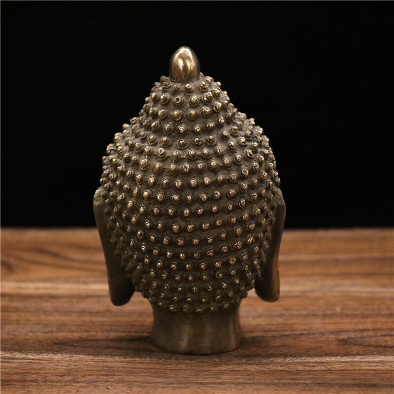 佛光普照印人物桌面摆件 仿古佛释迦摩尼佛头客厅家居装 佛头印重2