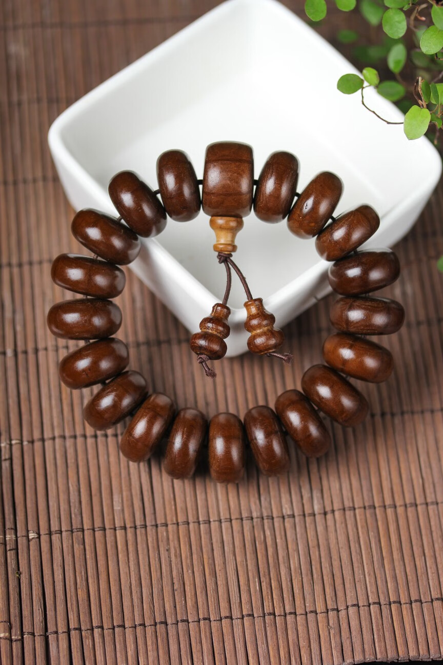 秋痕 五台山六道木手串男佛珠手串算盘珠木质手链文玩饰品同料葫芦