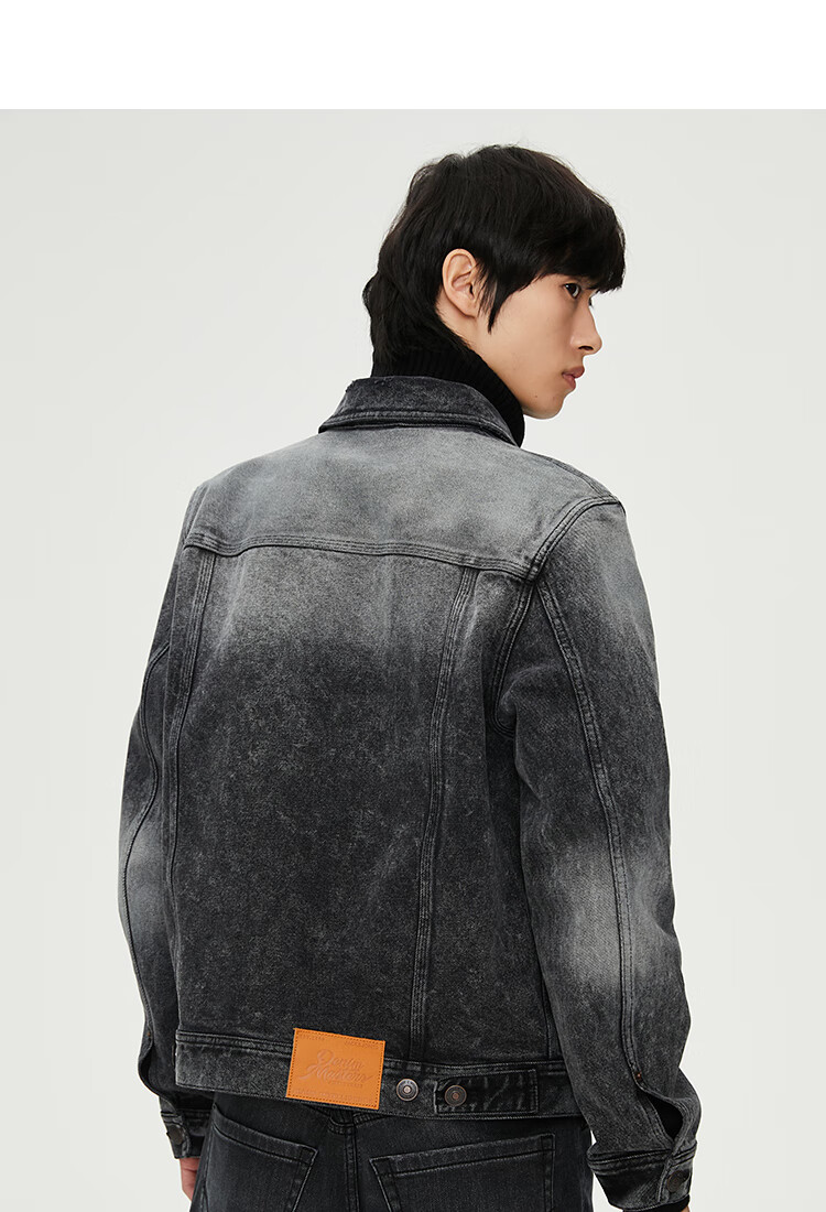 杰克琼斯春季男士潮流时尚个性牛仔夹克外套223157002 a17中灰牛仔