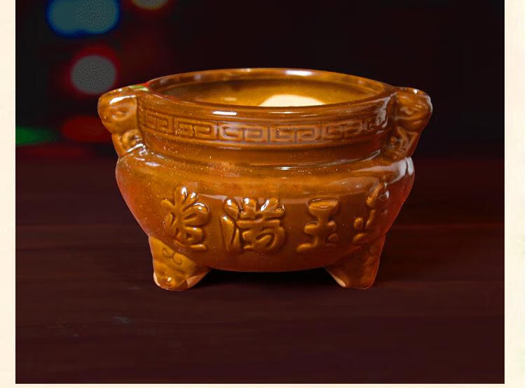 仿古陶瓷香炉烧香上香熏炉香插盘线三足大香炉佛堂供奉炉佛具用品