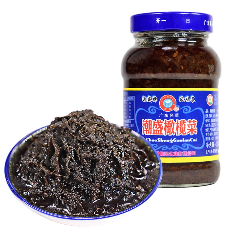 橄榄菜450g大瓶装潮盛香港正宗潮汕特产花生酱下饭小菜粥咸菜酱菜开味