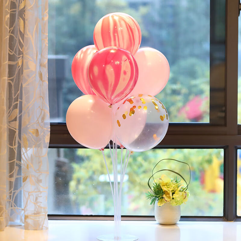 桌飘气球支架地飘空立柱装饰结婚礼开业生日场景布置派对透明底座