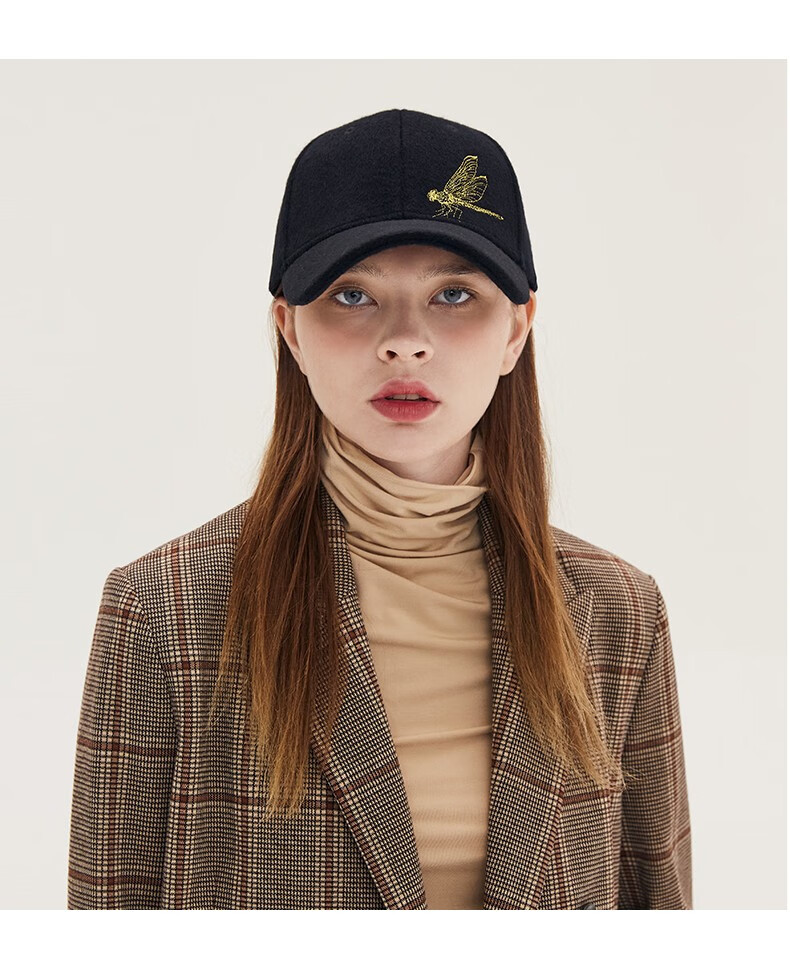 cacuss棒球帽子男女鸭舌帽男女蜻蜓刺绣情侣款b0488 黄色银绣 适合