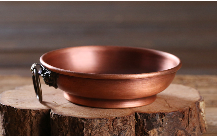 知南纯铜密宗法器烟供盘火供施食盆藏传紫铜上供下施坛城香炉小号紫铜