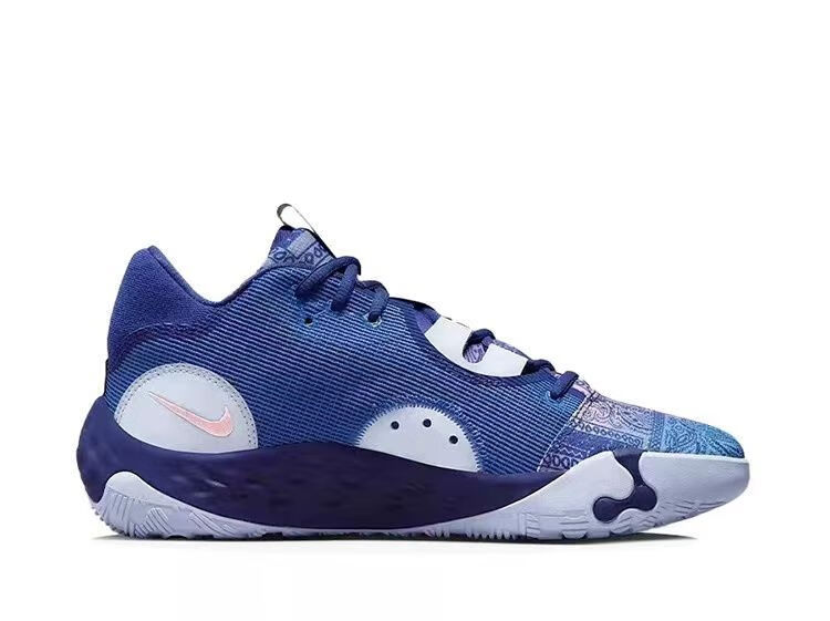 代粉蓝白黑全明星腰果花实战防滑耐磨运动篮球鞋 pg6保罗乔治6代_灰红