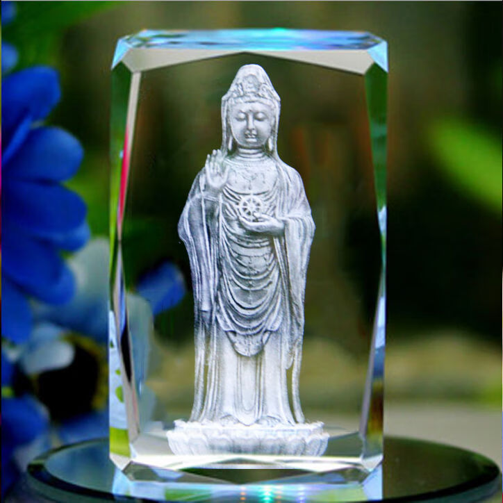 水晶内雕佛像佛教用品西方三圣阿弥陀佛观音菩萨各类水晶菩萨佛像地藏