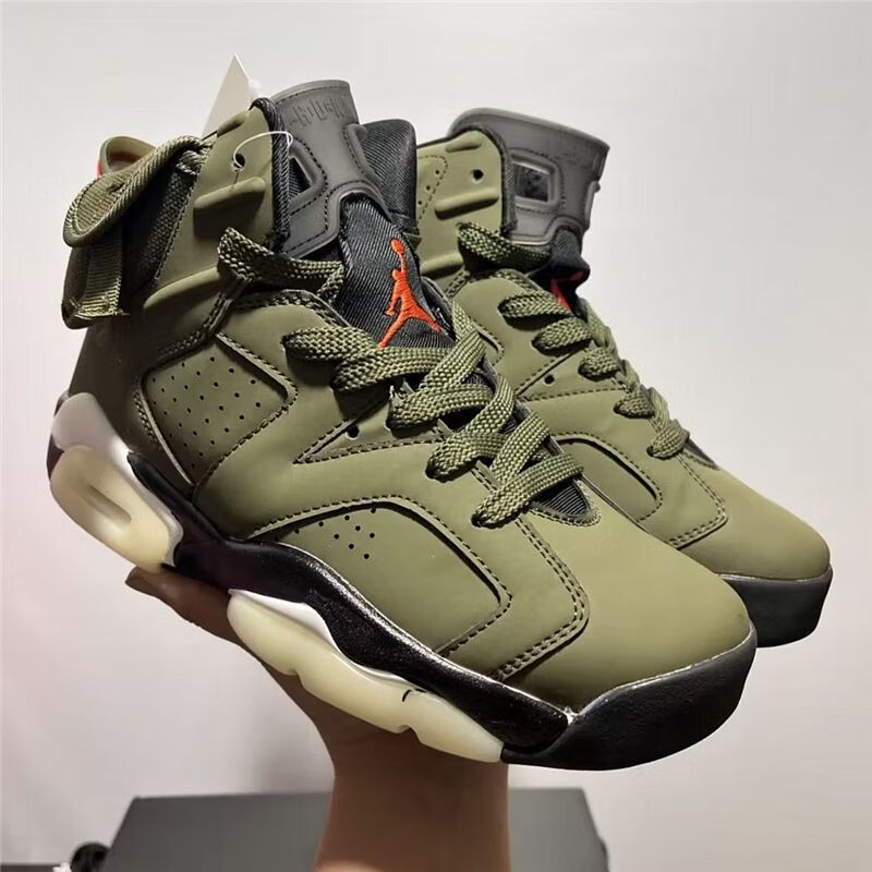 【官方旗舰】aj6高帮男女运动气垫篮球鞋ts橄榄绿乔6黑红胭脂手稿