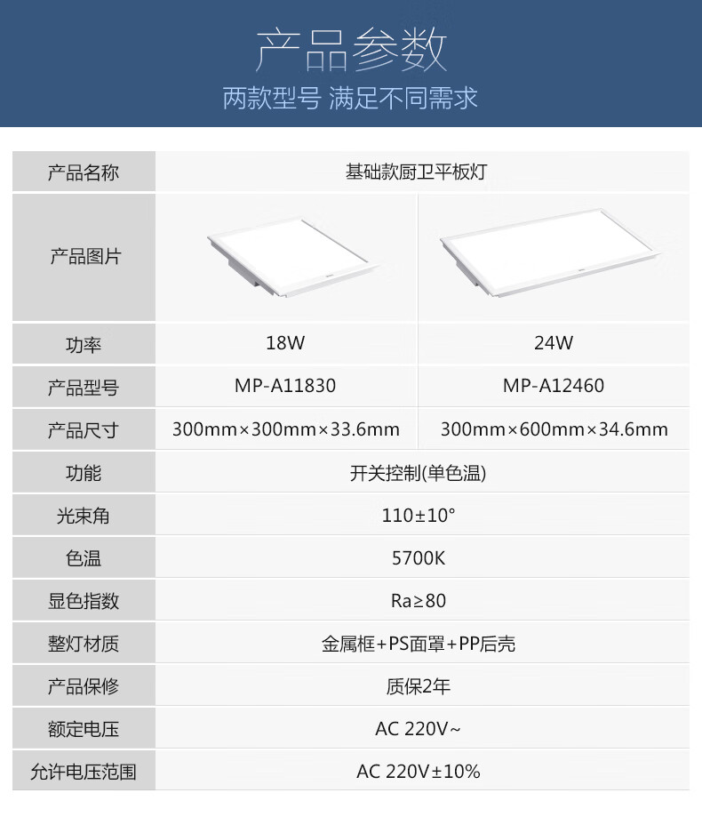 公牛bull集成吊顶灯厨房卫生间厨卫平板灯天花吸顶灯餐厅浴室led厕所