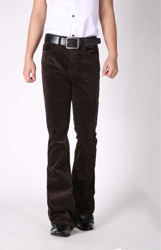 jeep微喇叭裤韩版男休闲裤小喇叭款修身男春夏秋冬季男士灯芯绒dxr