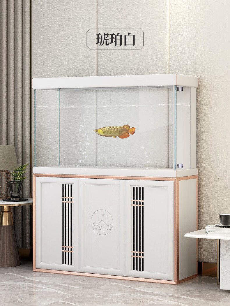闽江鱼缸水族箱免换水新中式大型客厅屏风家用玄关落地免换水超白玻璃