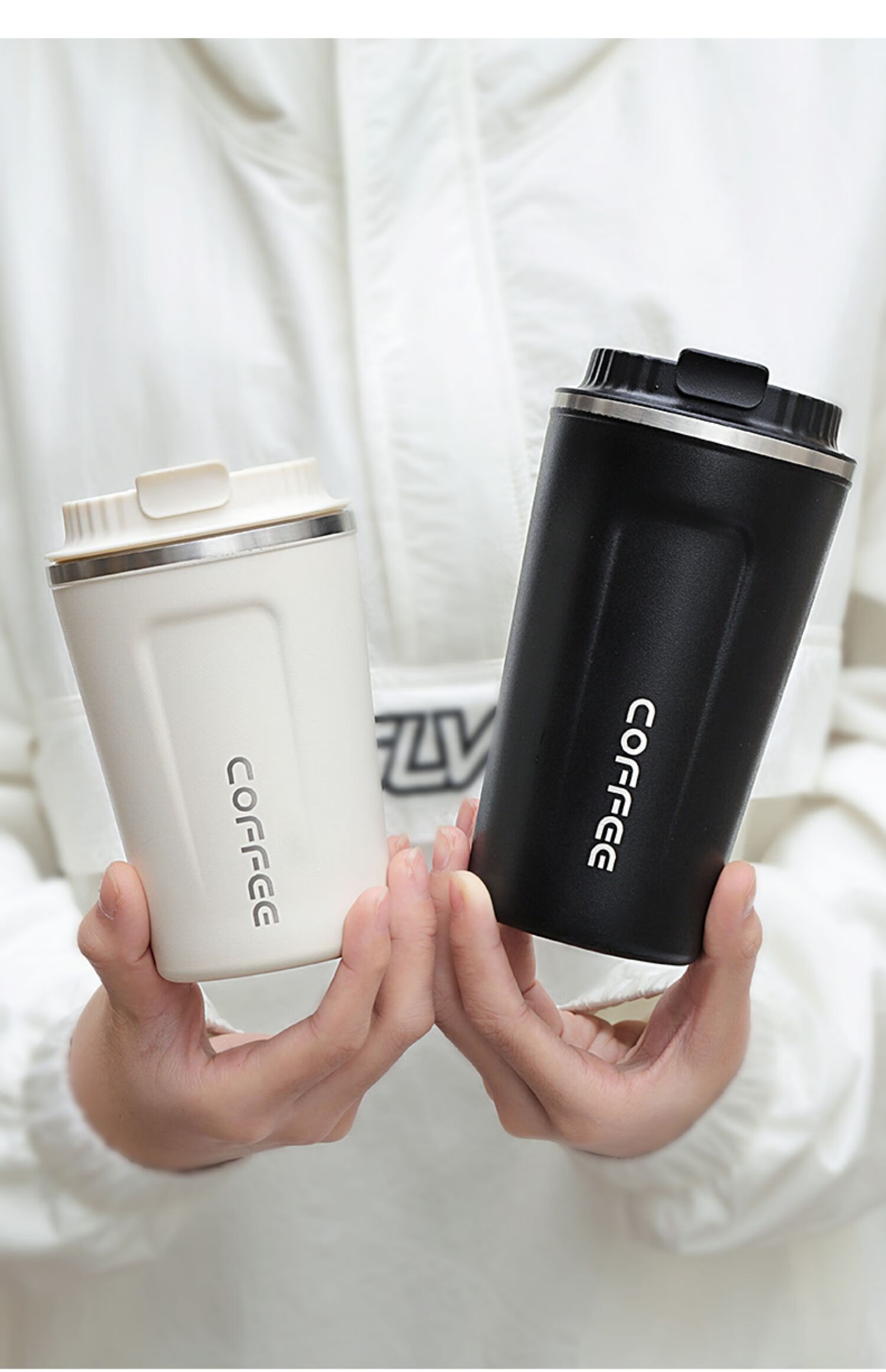 咖啡杯保温便携不锈钢杯子欧式小奢华高档随身精致随手外带随行杯黑色