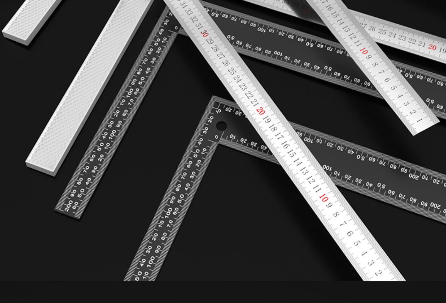 不锈钢加厚直角尺90度木工角尺拐尺曲尺大号l型尺拐角钢尺高精度 黑色