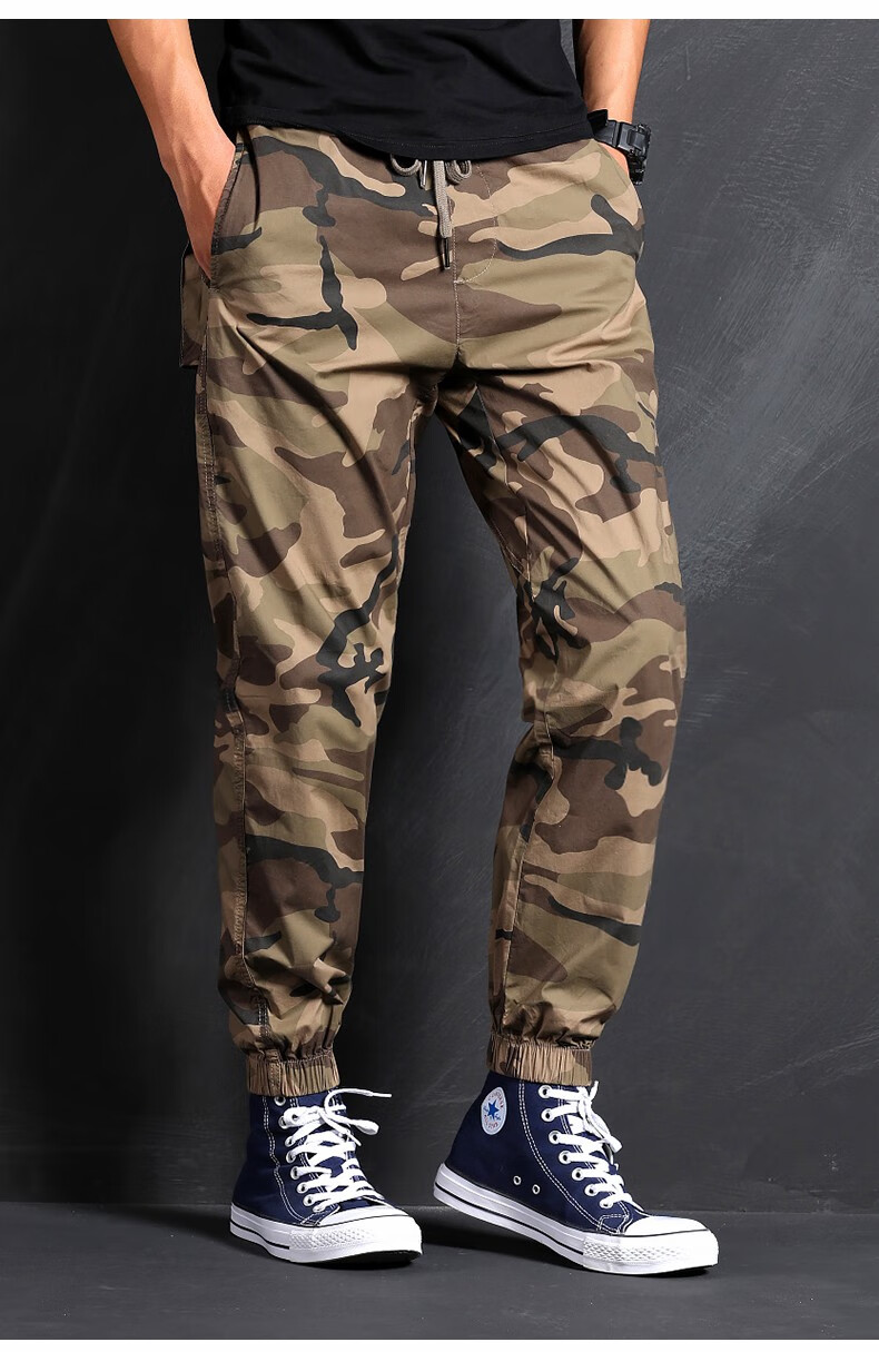 ak army 男装 工装裤男直筒迷彩束脚户外登山裤 cargo小脚休闲裤 灰