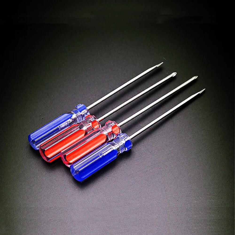 透明手柄螺丝刀3*75一字十字起子螺丝刀改锥小号水晶螺丝刀p 随机试用