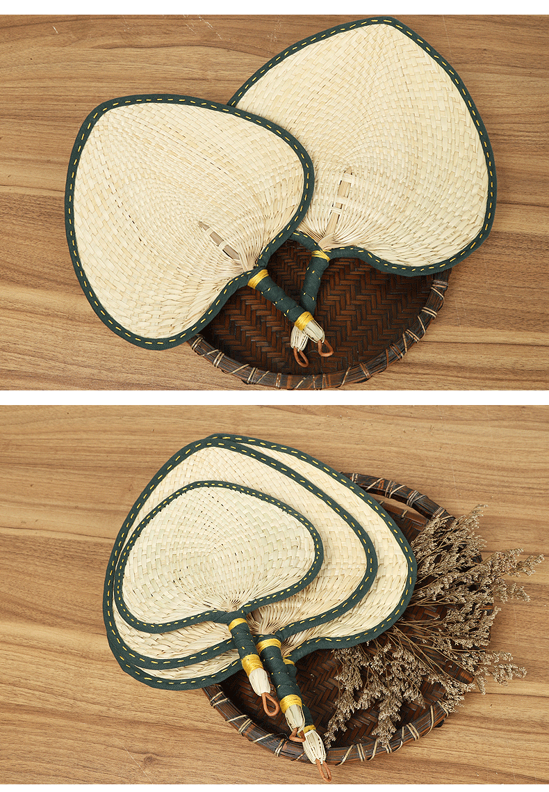 蒲扇 棕叶 手工蒲扇子布包边编织大蒲扇草编纳凉手摇扇夏季扇宝宝蚊扇