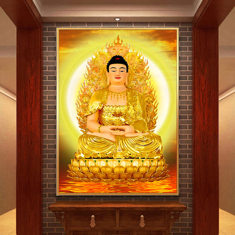 阿弥陀佛画像 佛像挂画合集释迦牟尼画像西方三圣阿弥陀佛弥勒文殊