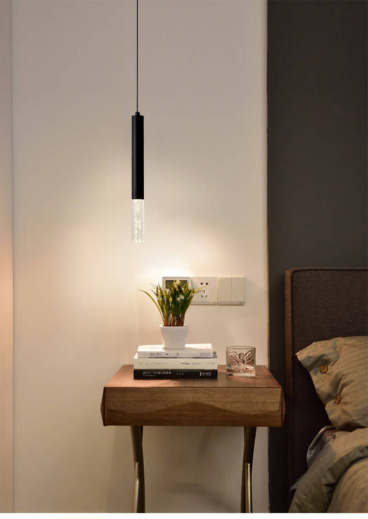 极简卧室床头吊灯北欧简约现代床头柜吊线灯具酒店客房轻奢小吊灯c款