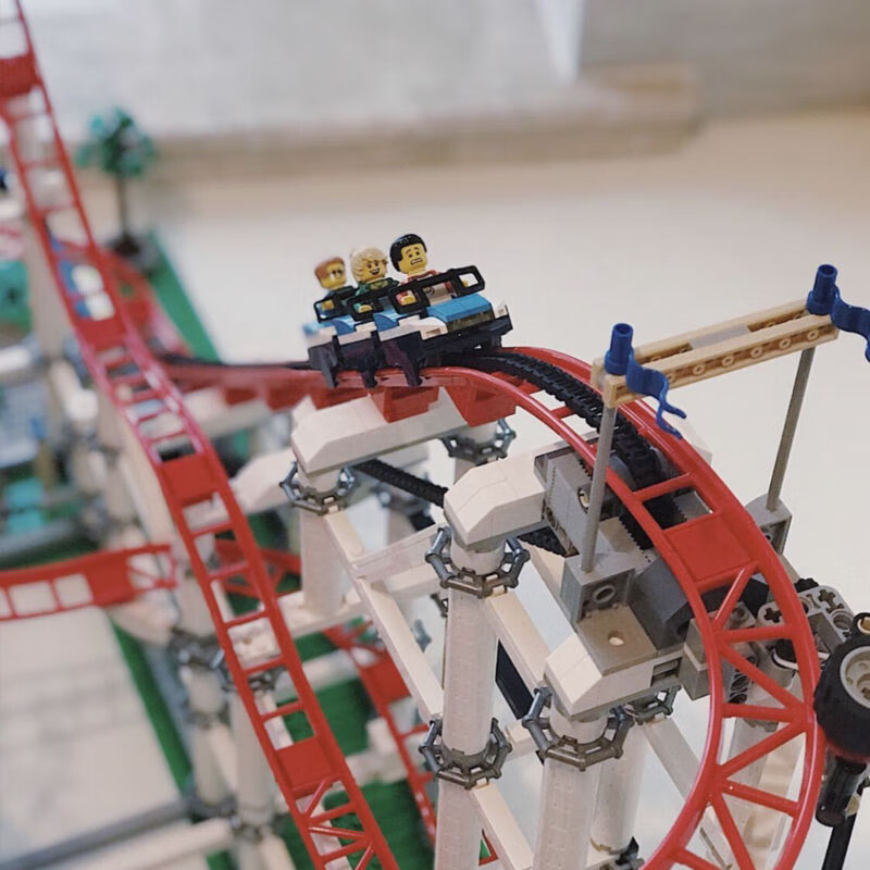 儿童积木拼装玩具 高难度10261大型过山车 游乐场积木同款游乐园街景
