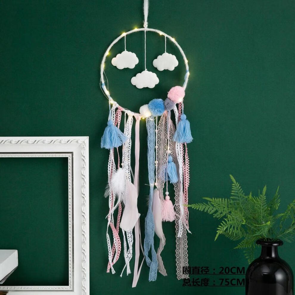 少女心捕梦网挂件羽毛家居室内挂饰创意闺蜜生日礼物手工风铃挂饰家里