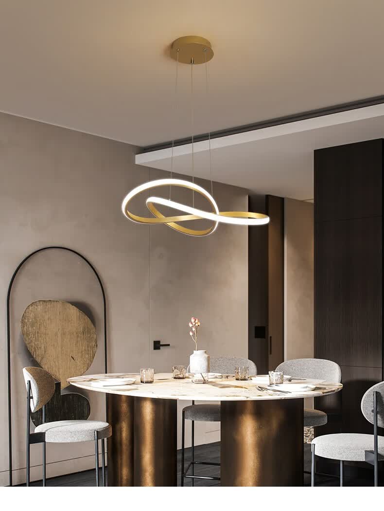 钜豪led现代简约餐吊灯北欧创意造型时尚餐厅灯温馨浪漫吧台灯具黑色