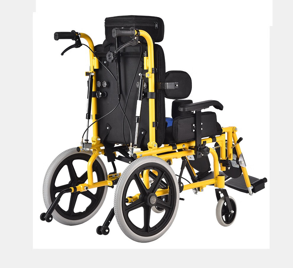 揽康脑瘫轮椅全躺可折叠成人儿童轮椅车脑瘫康复手推车儿童款座宽39cm