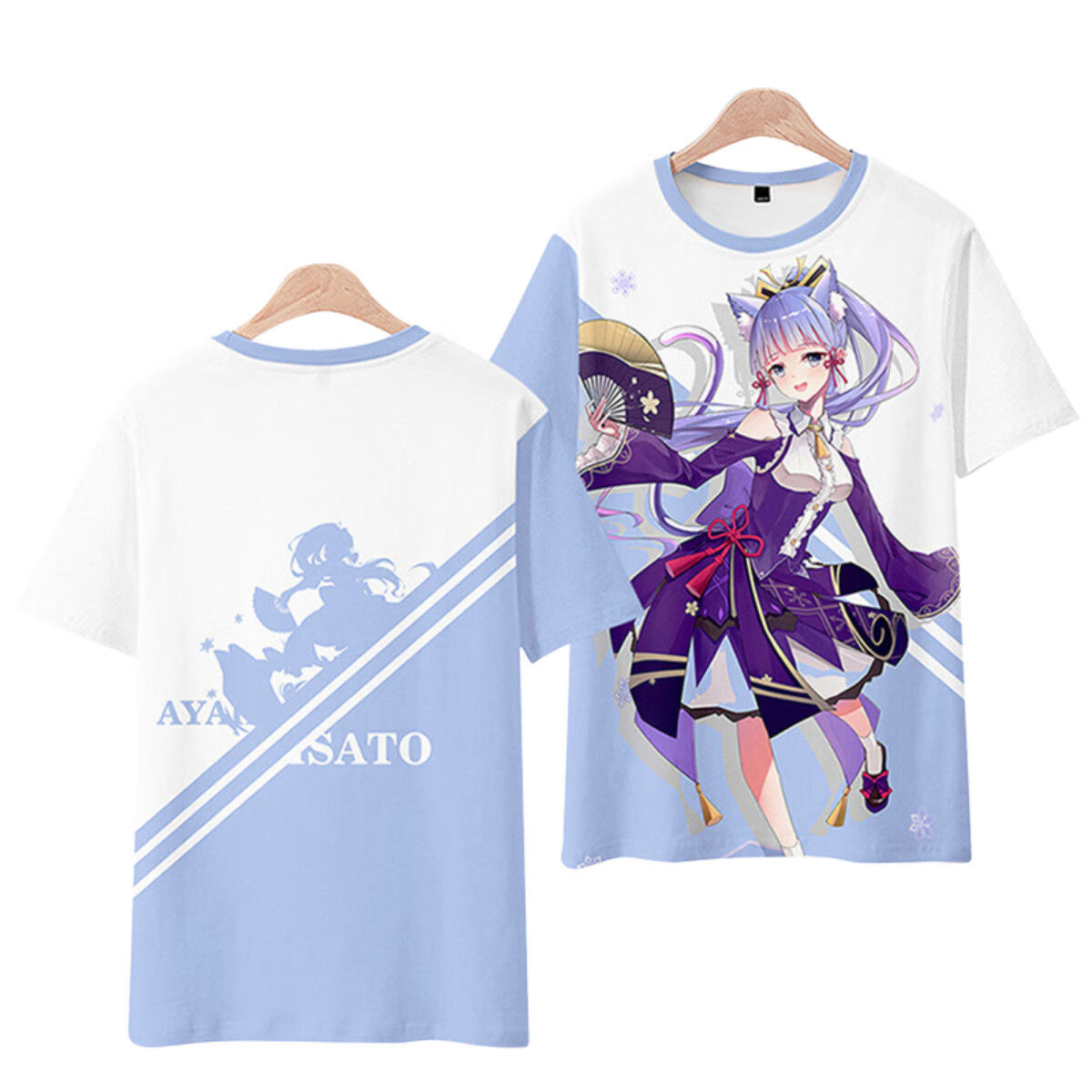 原神周边圆领短袖t恤男女神里绫华印象短袖二次元cos羽织印花衣服神里