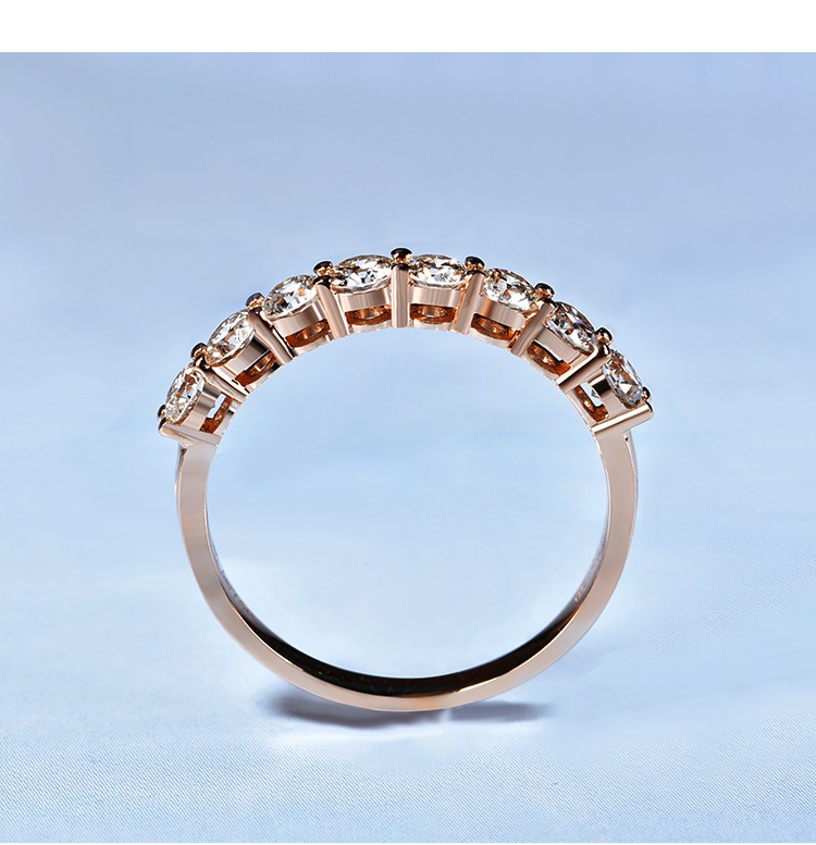 女戒大气女戒玫瑰金戒指au750白金排戒fg优白10分si小瑕玫瑰金共80分