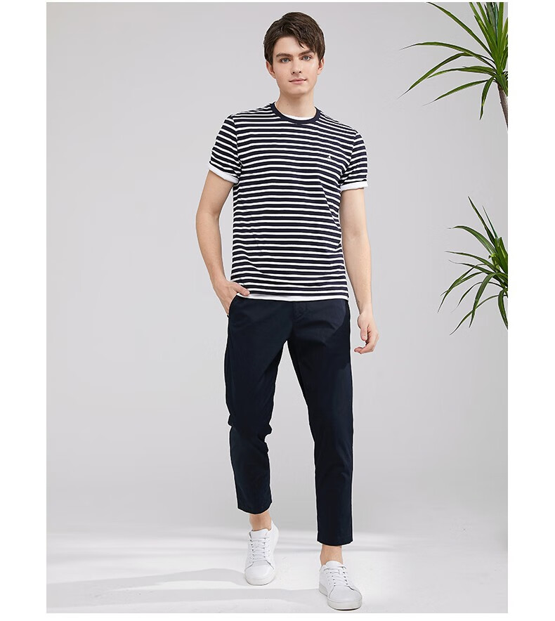 【商场同款】beanpole滨波 2020秋季男士条纹文艺休闲