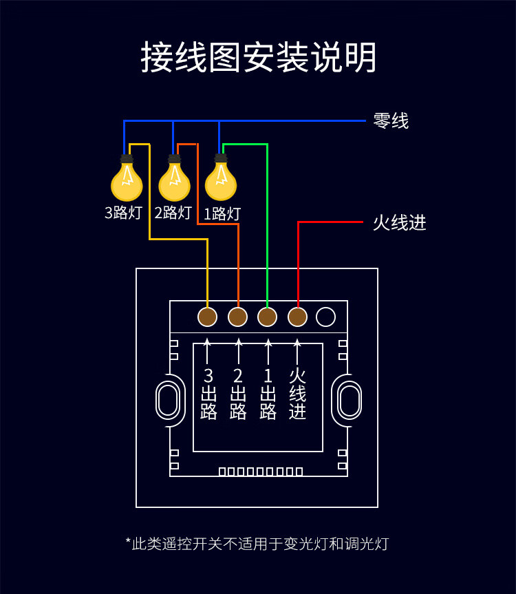 数码遥控开关接线图图片