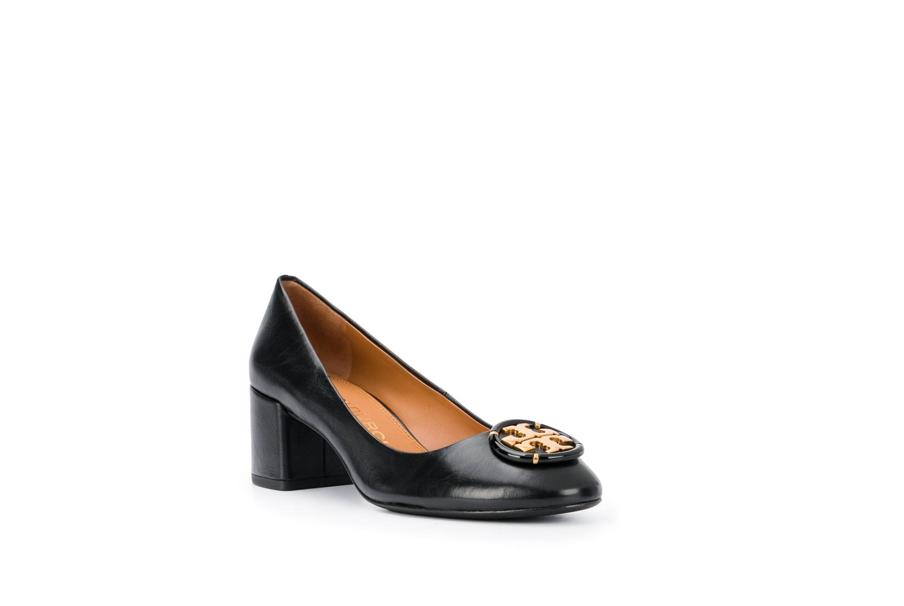 汤丽柏琦(tory burch)20秋冬女士logo标牌镶嵌高跟鞋 褐色 us10,5【图