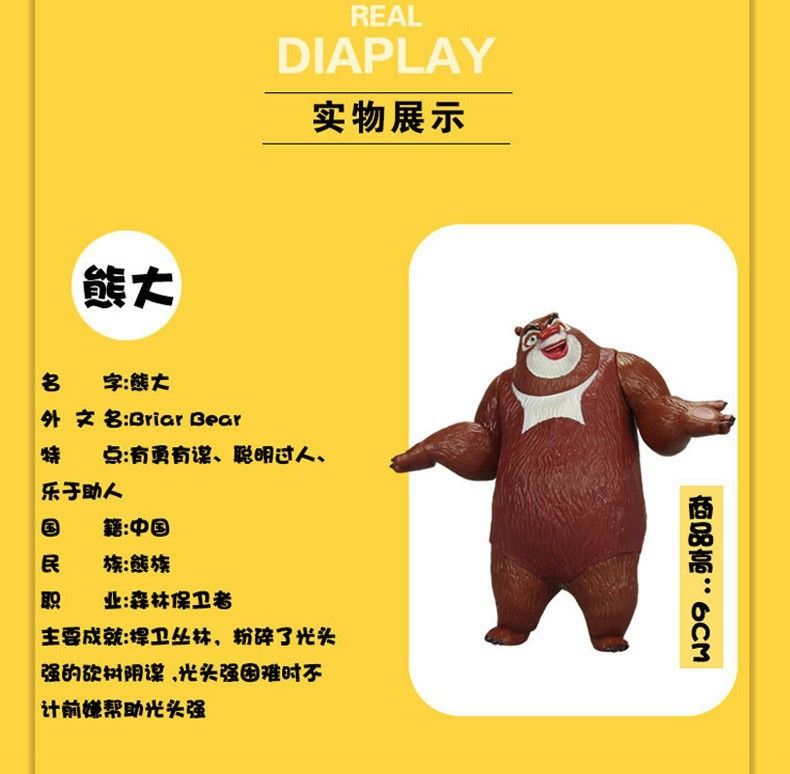 光头强手办熊出没熊熊乐园熊大熊二光头强q版摆件公仔人偶全套熊出没