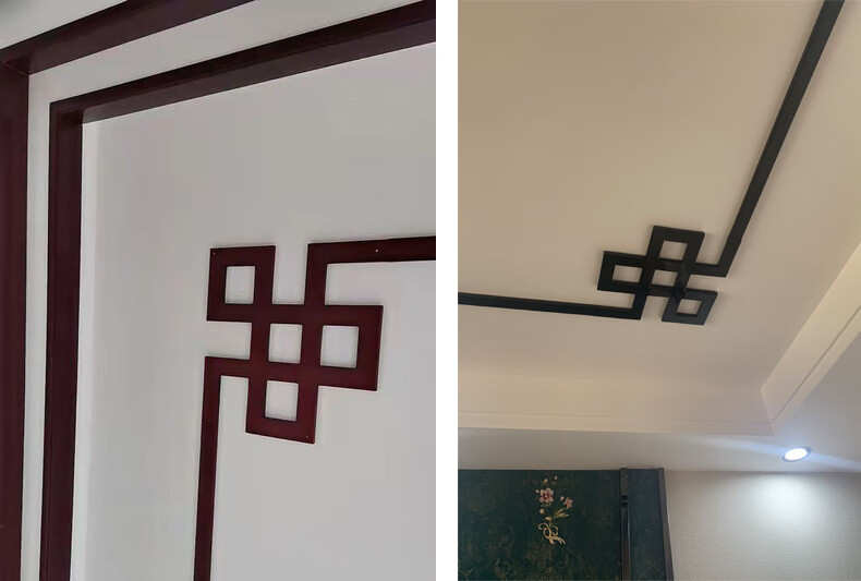 新中式吊顶装饰角花顶角线平板l线条阴角线背景墙实木烤漆线条 定制