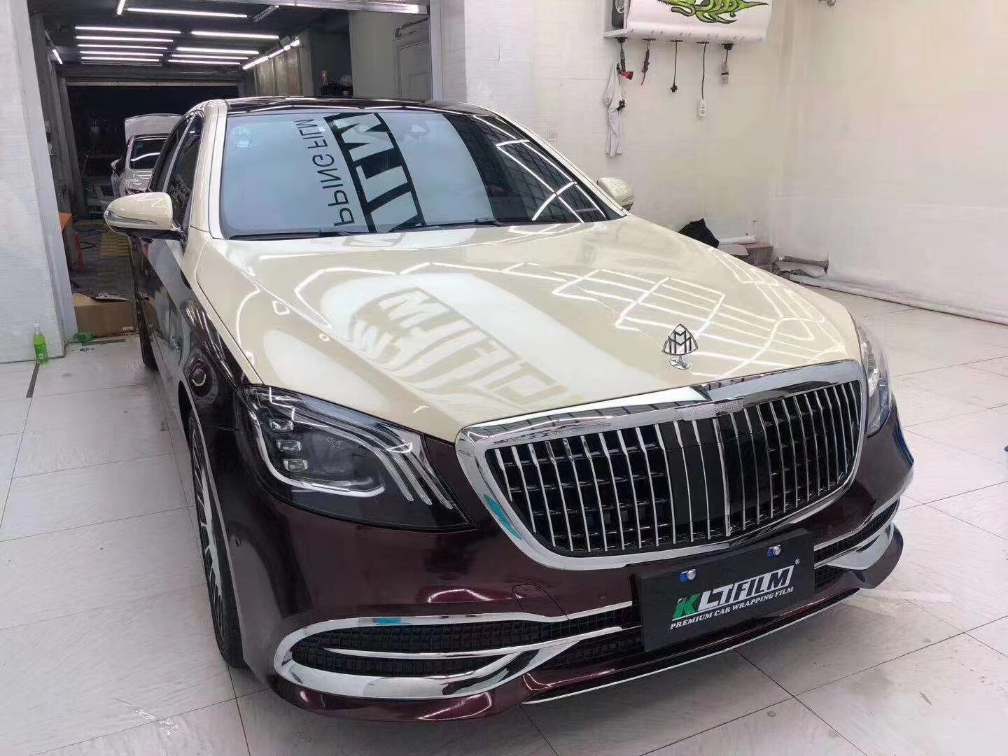 奔驰迈巴赫前中网原厂w222奔驰s改装迈巴赫中网包围套件e级前脸s350